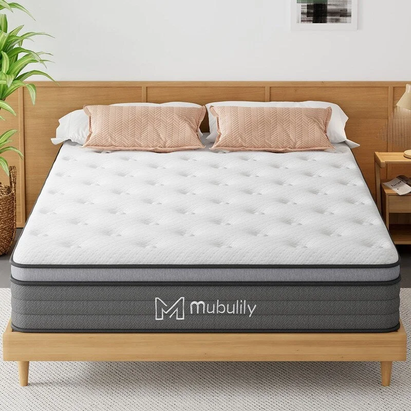 10 in Hybrid Mattress in a Box, Gel Memory Foam, Motion Isolating Individually Pocketed Coils, Medium Firm