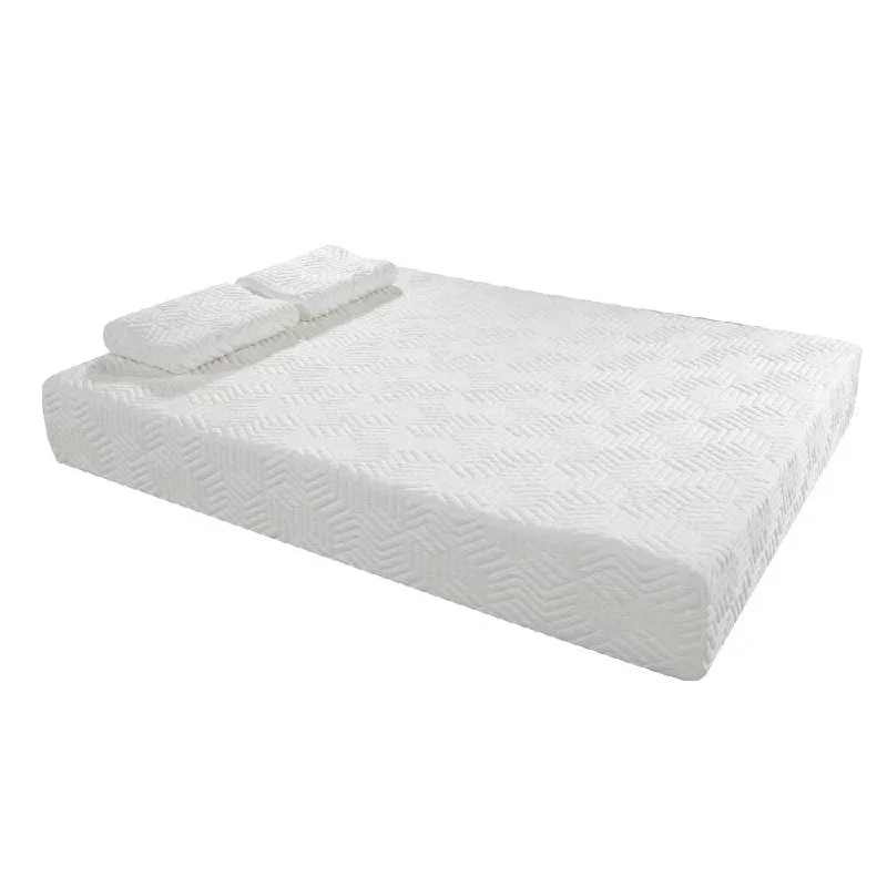 12" 3 Layers Cool Medium High Softness Mattress 2 Pillows Queen