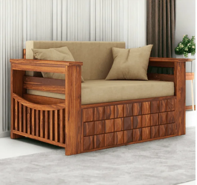 2 SEATER SOFA CUM BED SHEESHAM WOOD