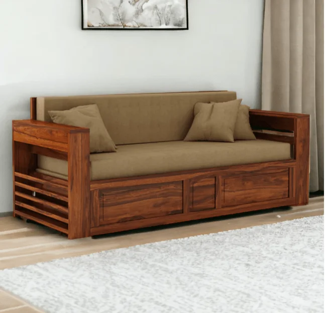 3 SEATER SOFA CUM BED SHEESHAM WOOD