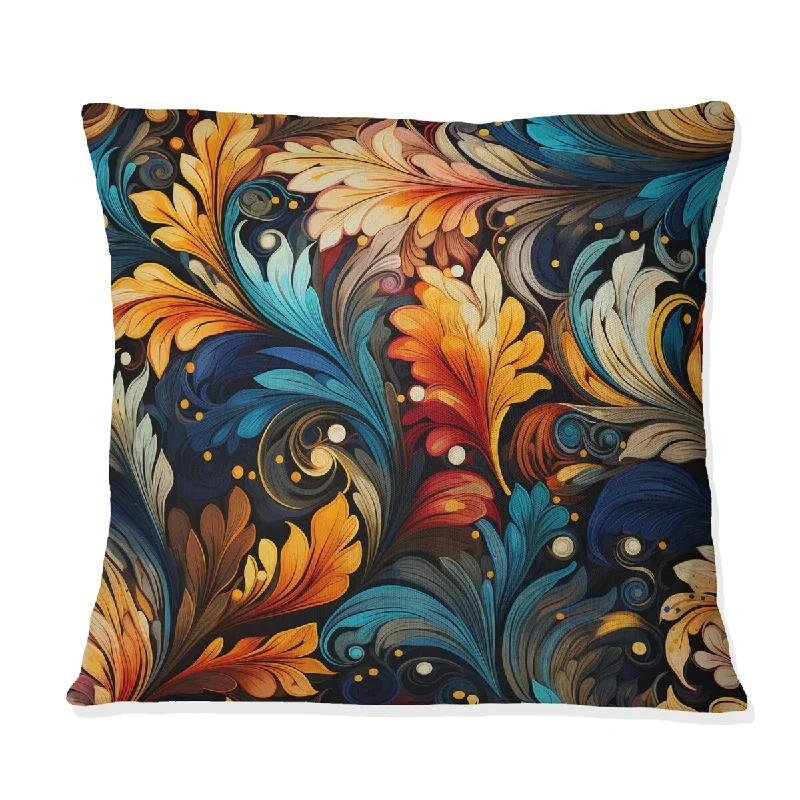 Designart "Artistic Expression Paisley Pattern III" Paisley Printed Throw Pillow