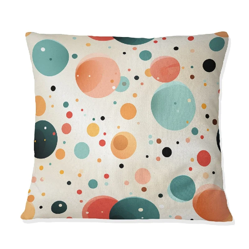 Designart "Artistic Splendor Polka Dots Pattern II" Polka Dots Printed Throw Pillow