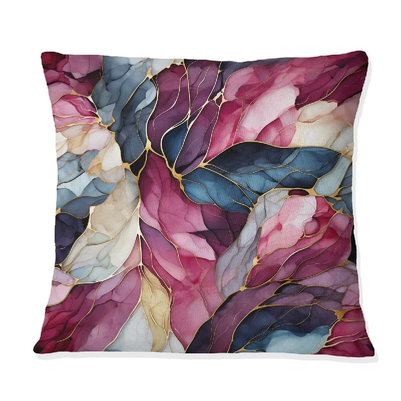 Designart "Bohemian Flair Marble Mosaic" Marble Printed Throw Pillow