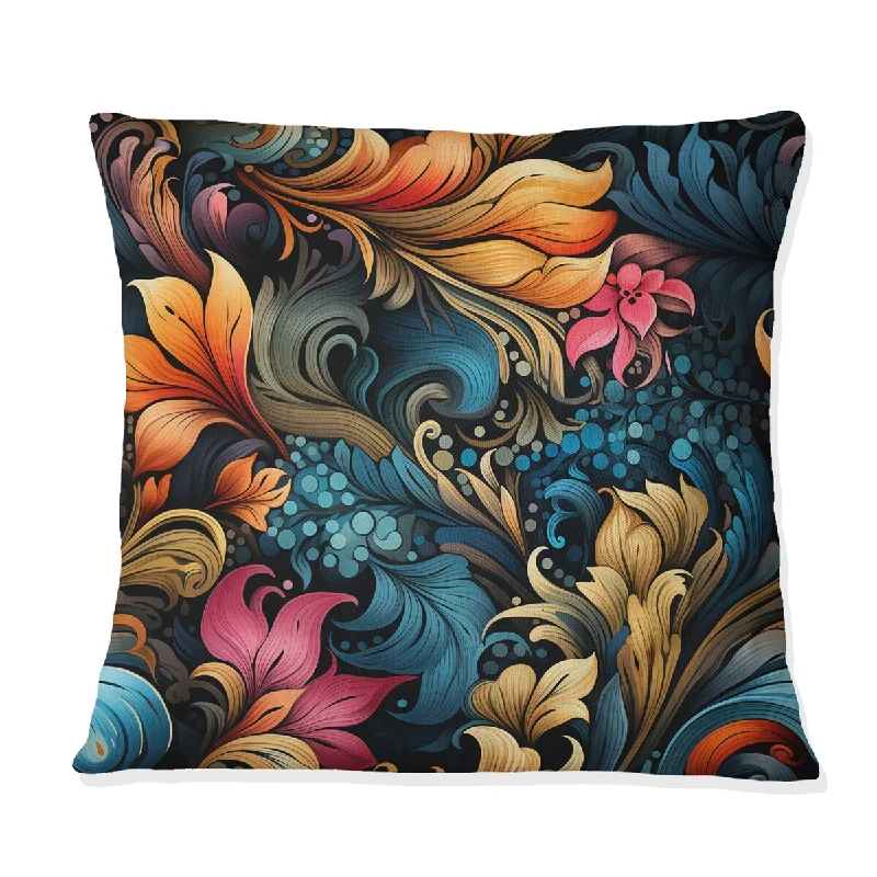 Designart "Bohemian Rhapsody Paisley Pattern" Paisley Printed Throw Pillow