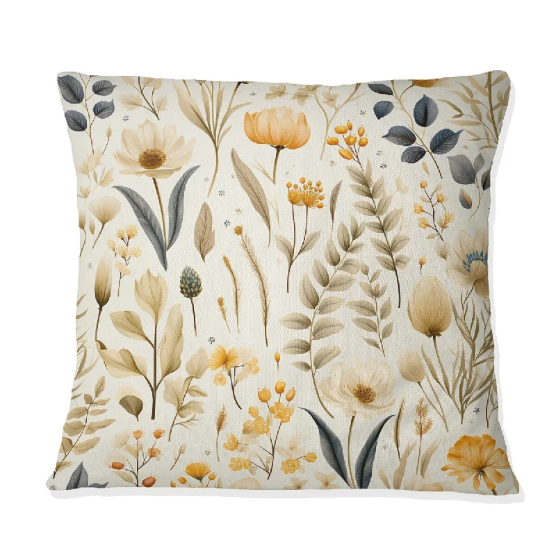 Designart "Botanical Impressions III" Plants Printed Throw Pillow