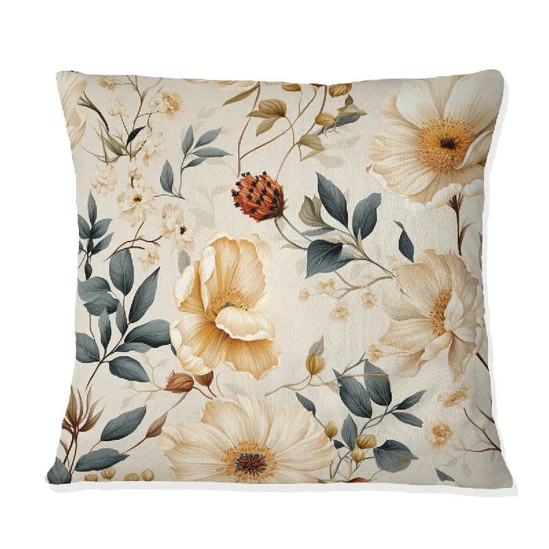 Designart "Botanical Impressions" Plants Printed Throw Pillow