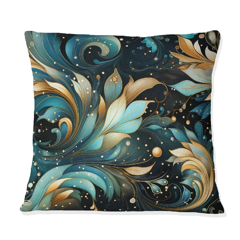 Designart "Celestial Whirls Paisley Pattern" Paisley Printed Throw Pillow