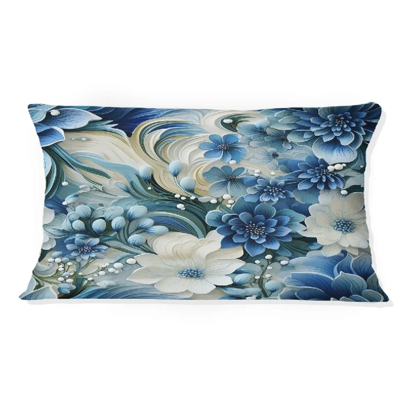 Designart "Coastal Breeze Paisley Pattern I" Paisley Printed Throw Pillow