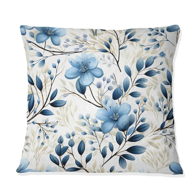 Designart "Coastal Foliage" Plants Printed Throw Pillow