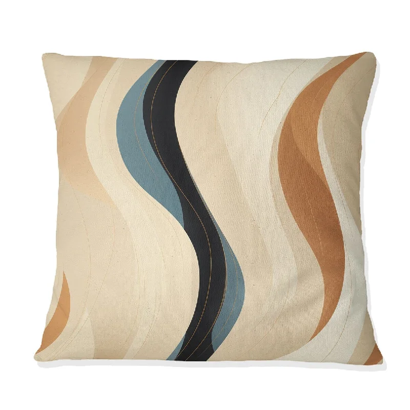 Designart "Coastal Simplicity I" Striped Printed Throw Pillow