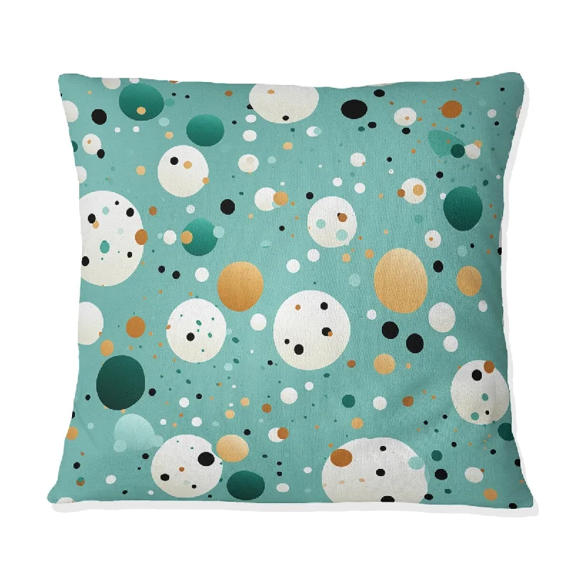 Designart "Coastal Tranquility Polka Dots Pattern II" Polka Dots Printed Throw Pillow