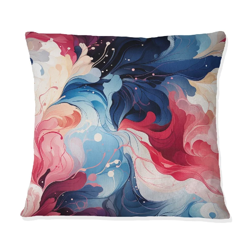 Designart "Colorful Artistic Expression Marble Swirls II" Marble Printed Throw Pillow