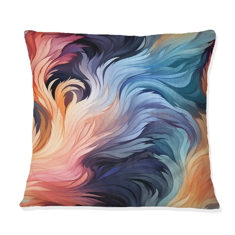 Designart "Colorful Cosmic Ikat Whirls" Abstract Printed Throw Pillow