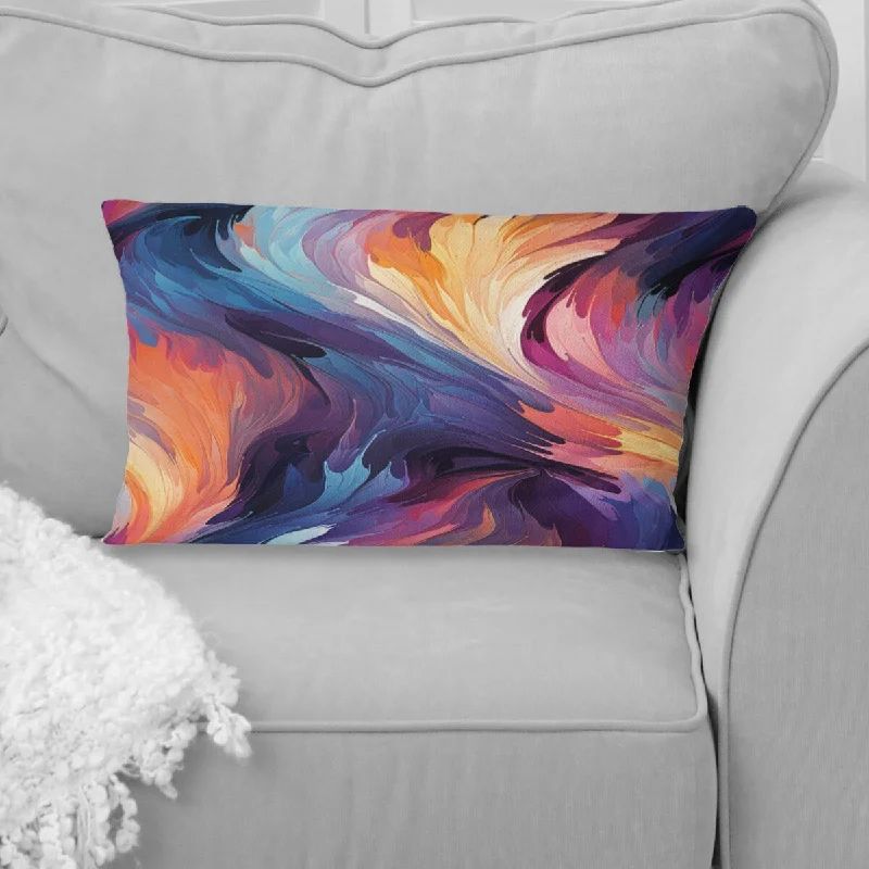 Designart "Colorful Mystic Ikat Fusion" Abstract Printed Throw Pillow