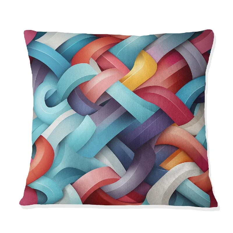 Designart "Colorful Optical Illusions Geometric" Geometric Printed Throw Pillow