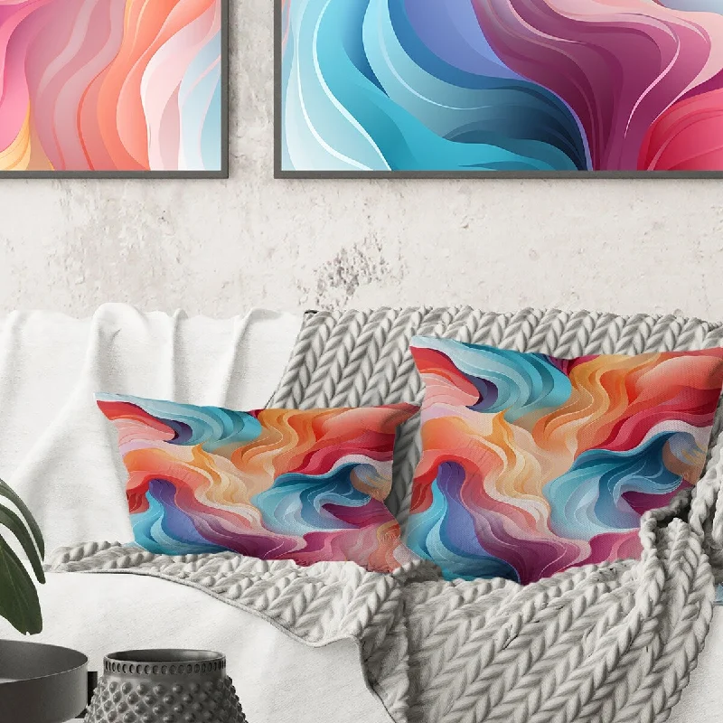 Designart "Colorful Popart Sculpted Mirage" Abstract Printed Throw Pillow