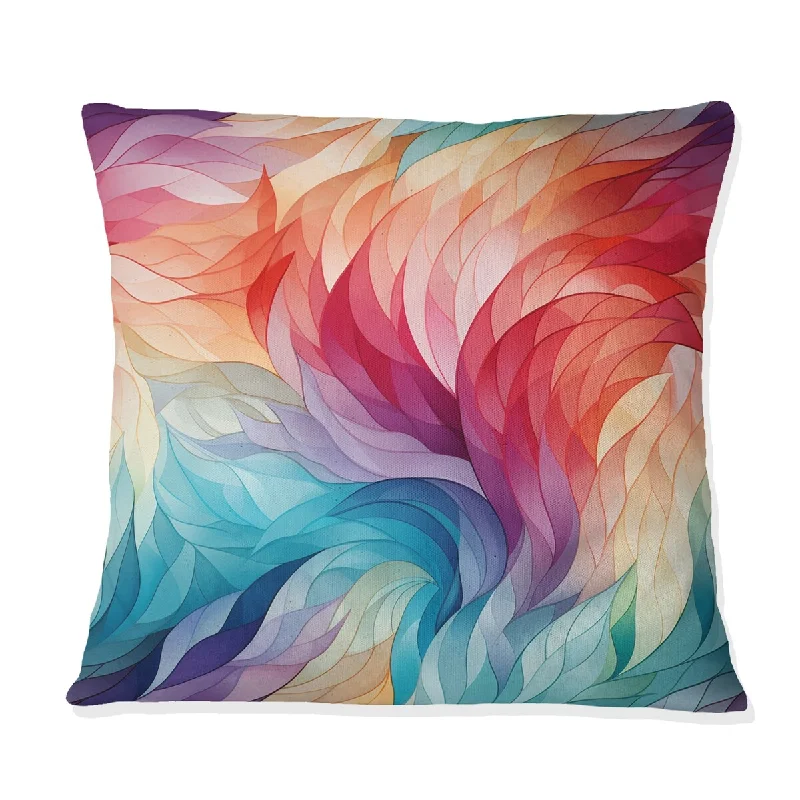 Designart "Colorful Watercolor In Motion" Geometric Printed Throw Pillow