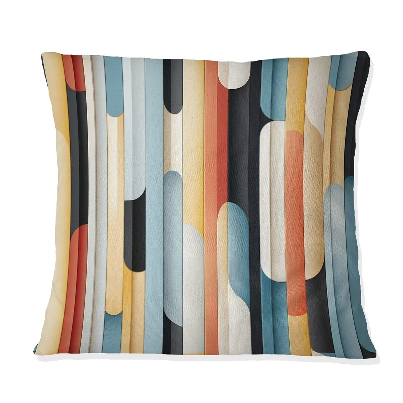 Designart "Contemporary Lines" Striped Printed Throw Pillow