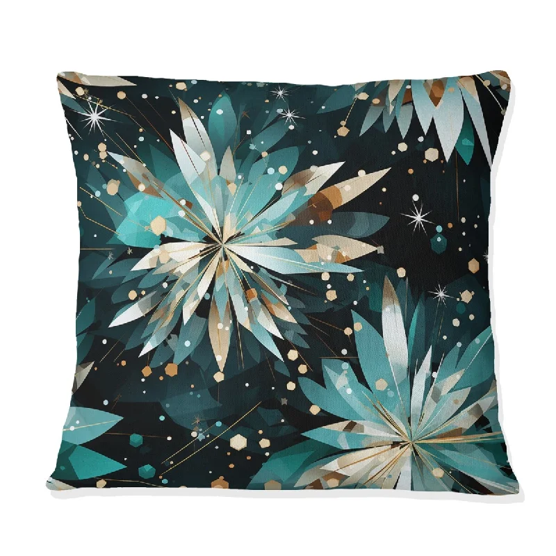 Designart "Crystal Diamond Flowers Glamour Dream I" Glam Printed Throw Pillow