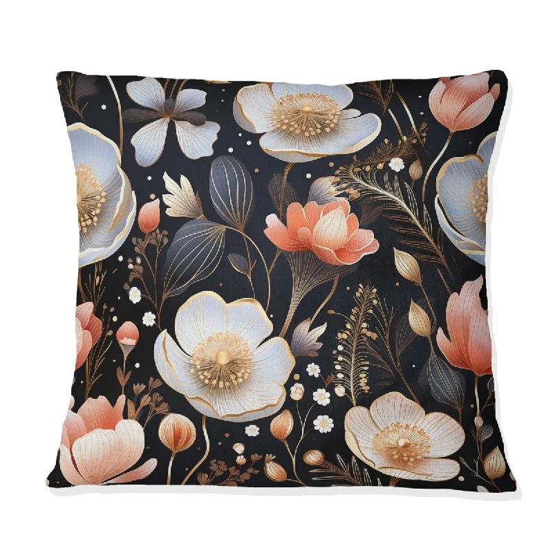 Designart "Divine Dreams Floral Pattern IV" Floral Printed Throw Pillow