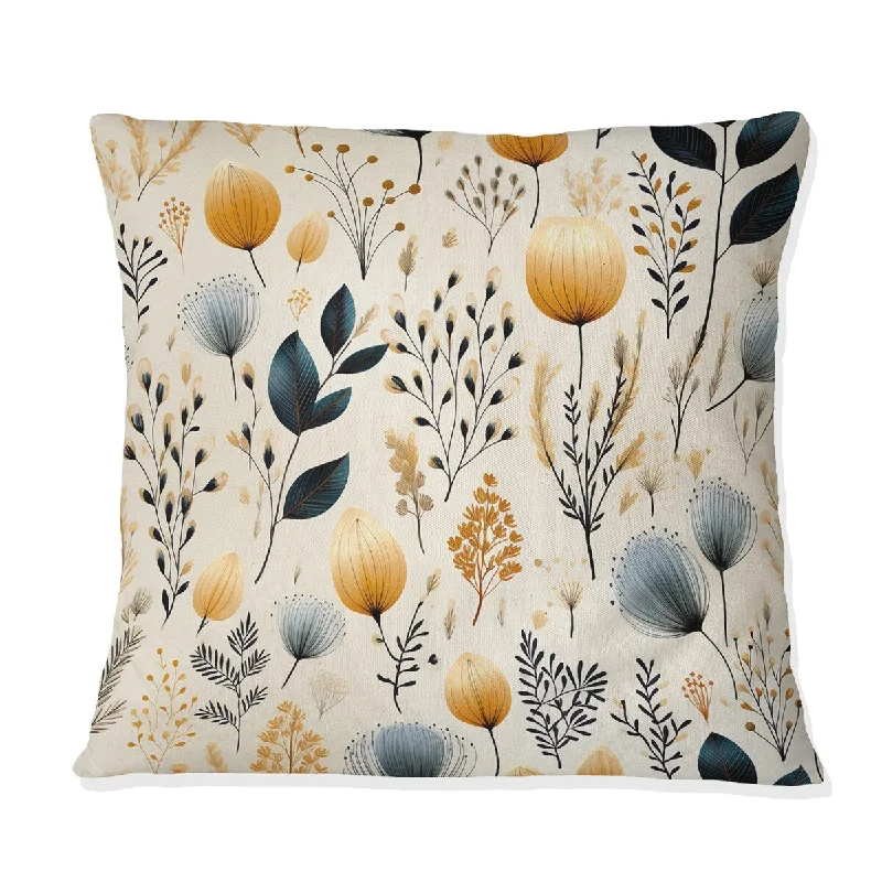 Designart "Earthy Serenity I" Plants Printed Throw Pillow