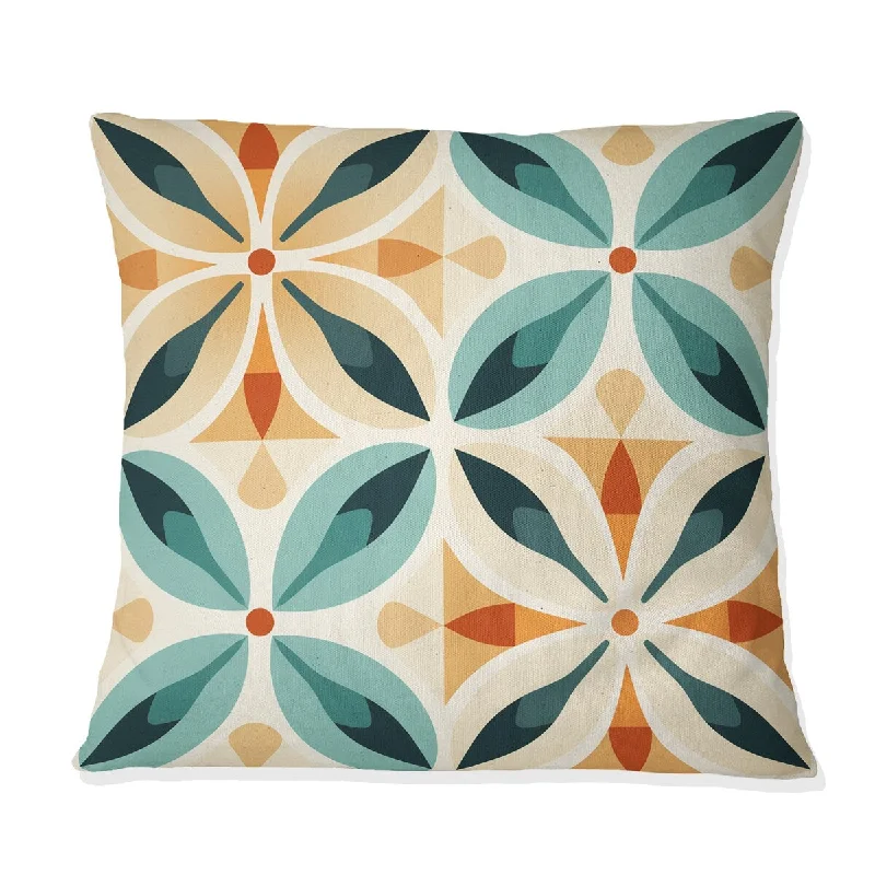 Designart "Earthy Symmetry" Patchwork Printed Throw Pillow