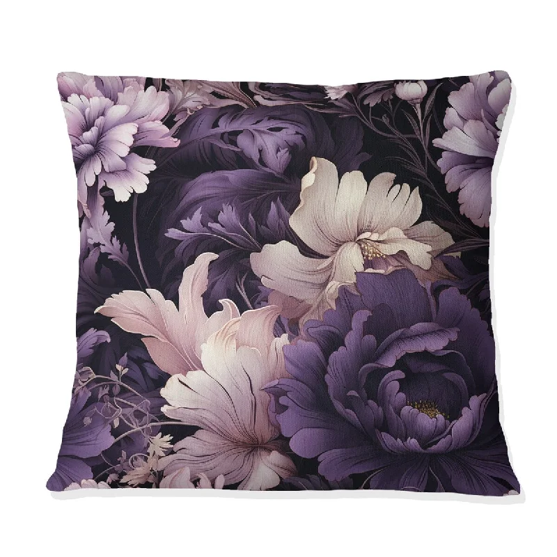 Designart "Eerie Elegance Moody Patterns II" Floral Printed Throw Pillow