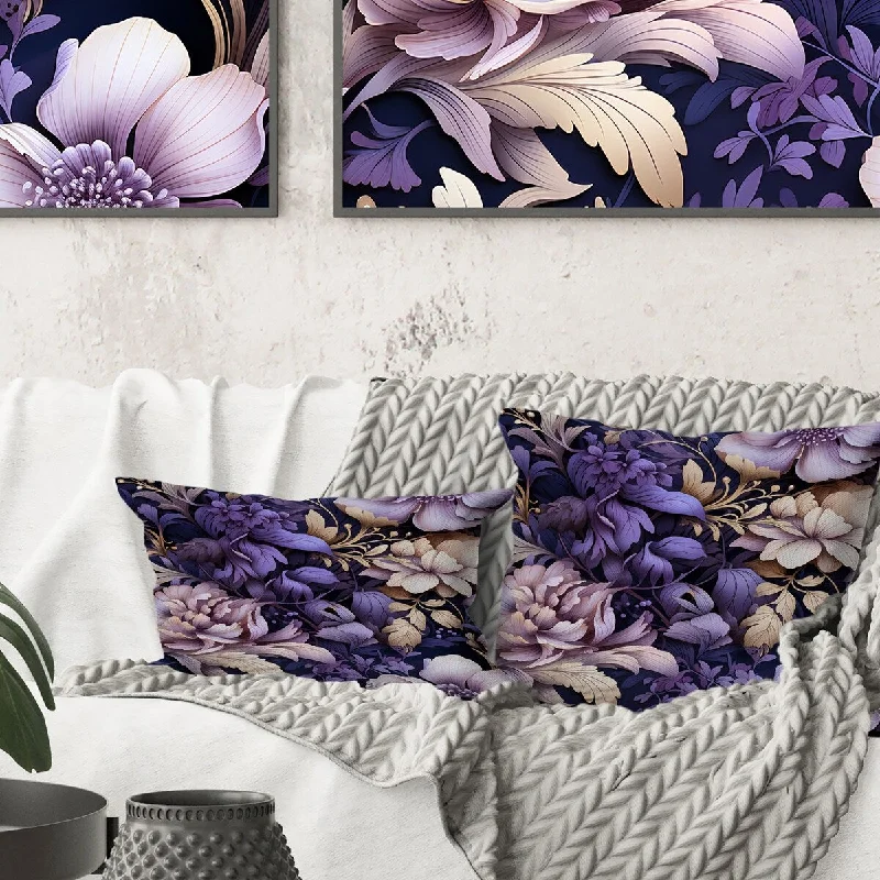 Designart "Enchanted Dusk Moody Patterns I" Floral Printed Throw Pillow