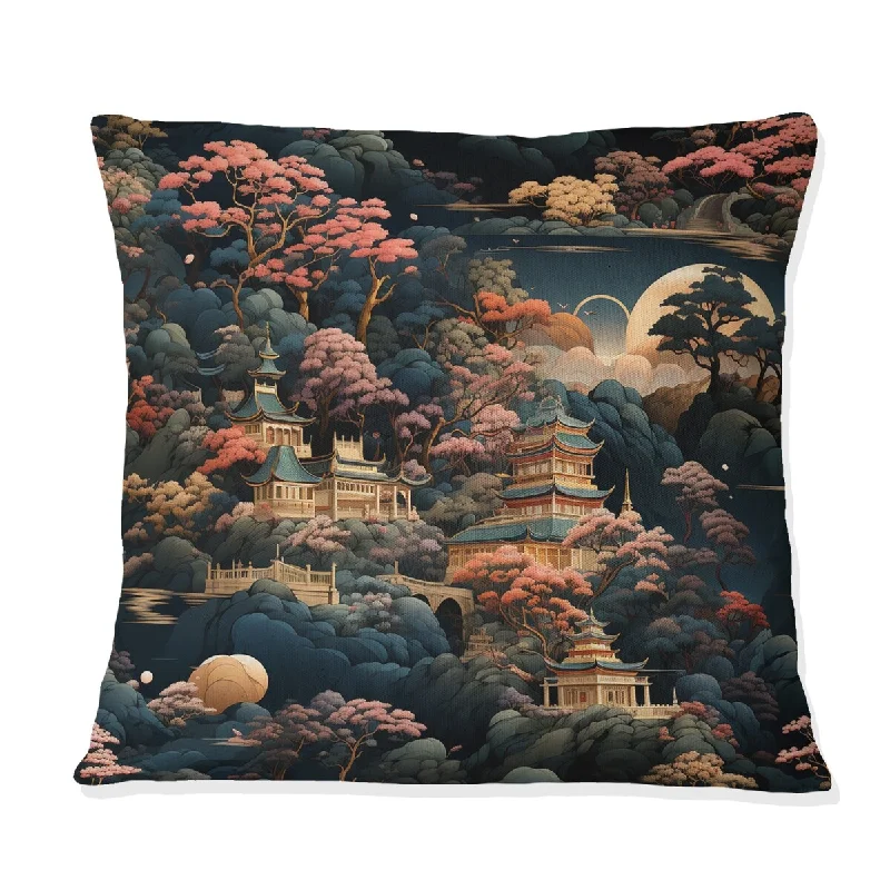 Designart "Enchanted Gardens" Japanese Printed Throw Pillow