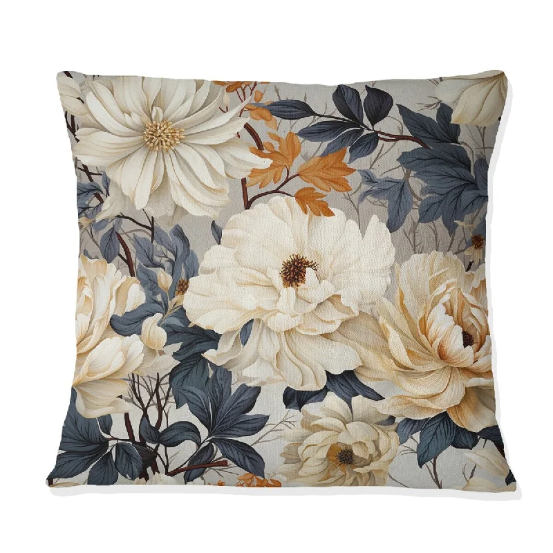 Designart "Ethereal Blooms" Plants Printed Throw Pillow