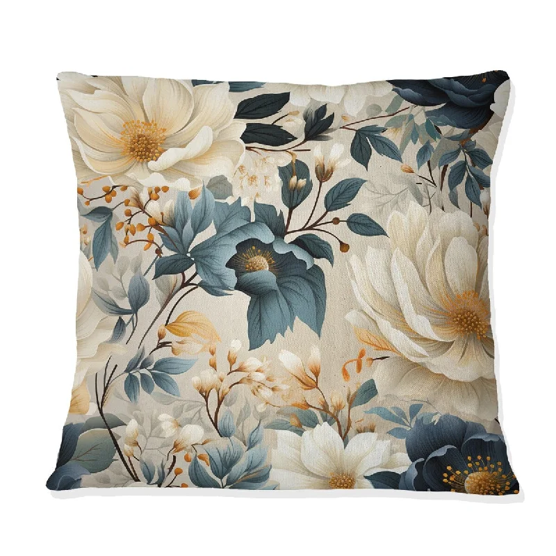 Designart "Ethereal Blooms V" Plants Printed Throw Pillow