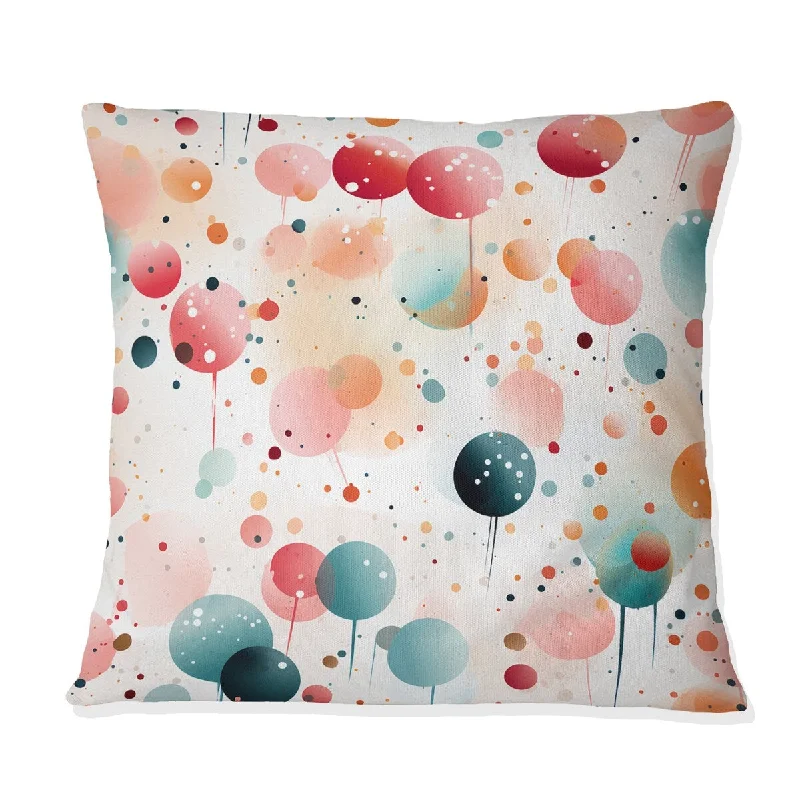 Designart "Ethereal Whispers Polka Dots Pattern" Polka Dots Printed Throw Pillow