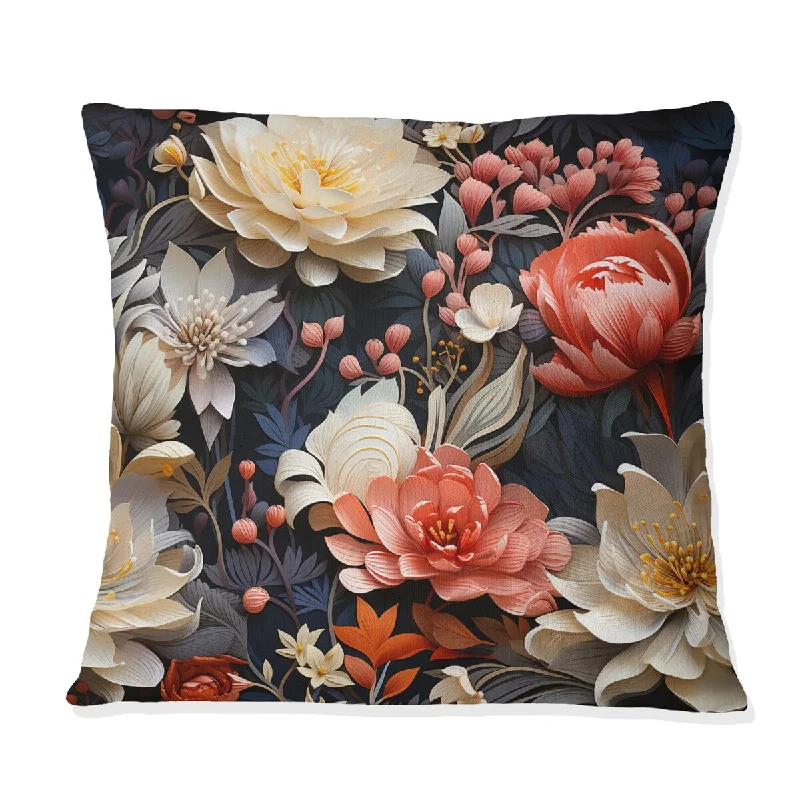 Designart "Florescence Floral Pattern" Floral Printed Throw Pillow