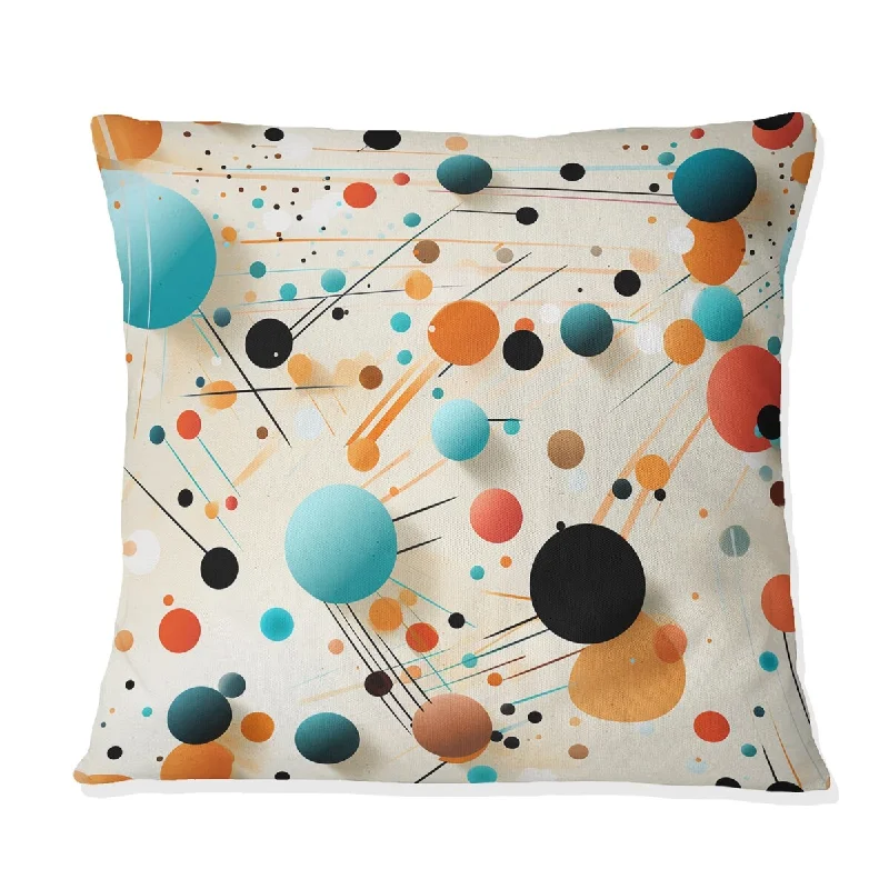 Designart "Futurist Polka Nexus V" Polka Dots Printed Throw Pillow