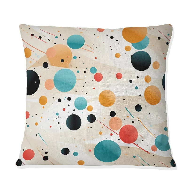 Designart "Futuristic Fusion Polka Dots Pattern IV" Polka Dots Printed Throw Pillow