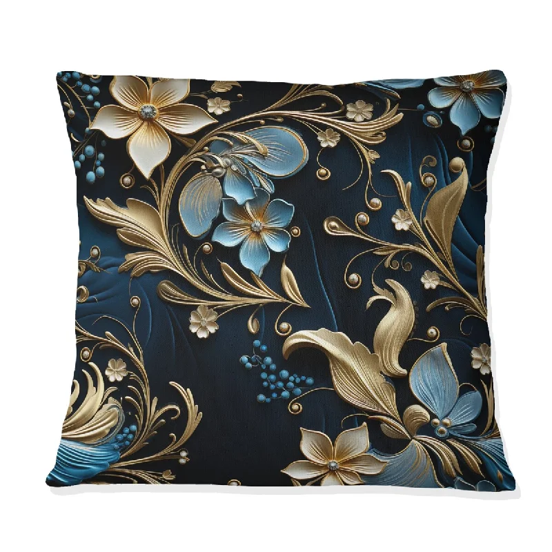 Designart "Gilded Luxe Paisley Pattern III" Paisley Printed Throw Pillow