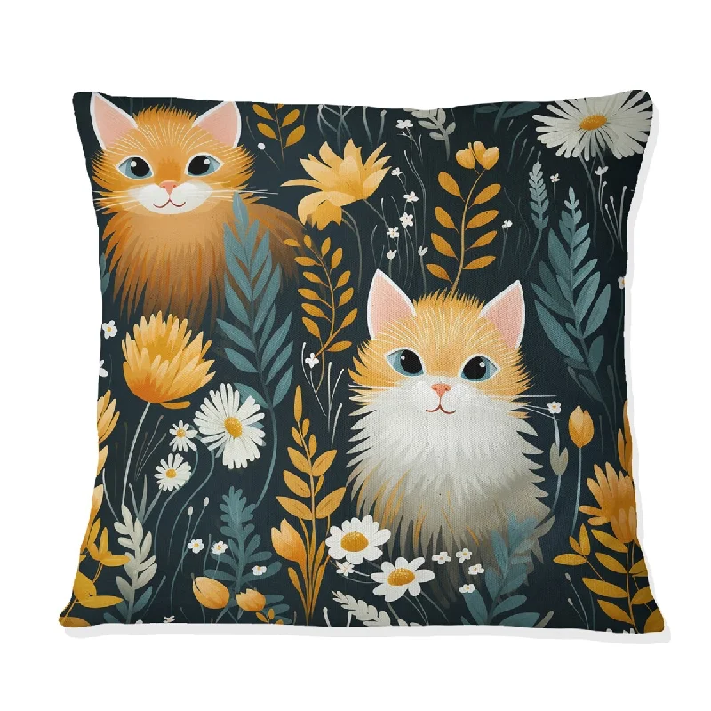 Designart "Ginger Kittens Galore II" Animal Printed Throw Pillow