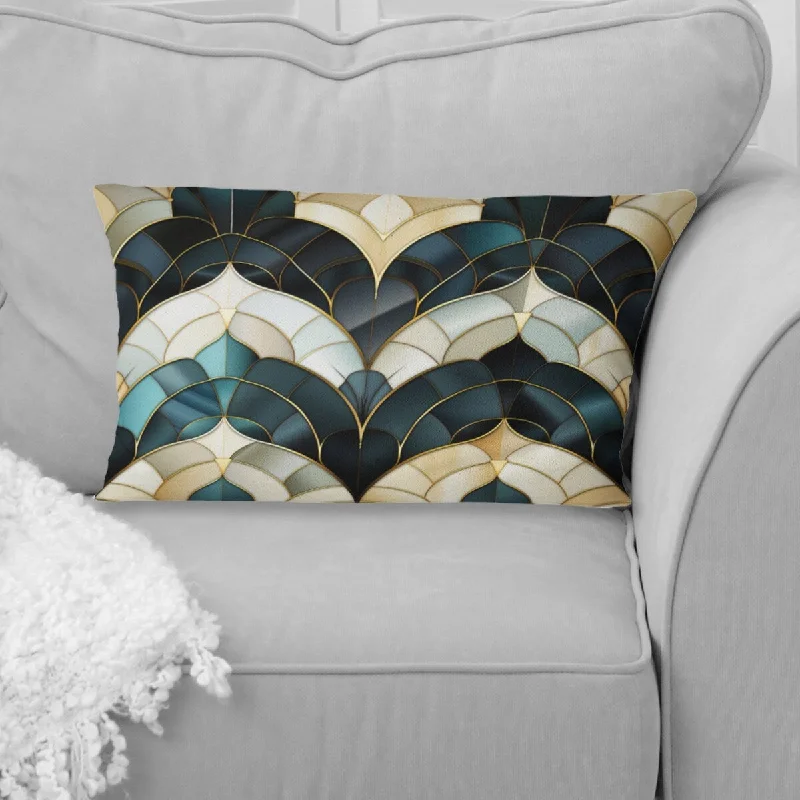 Designart "Gold Art Deco Gmarble Glamour Bliss" Marble Printed Throw Pillow