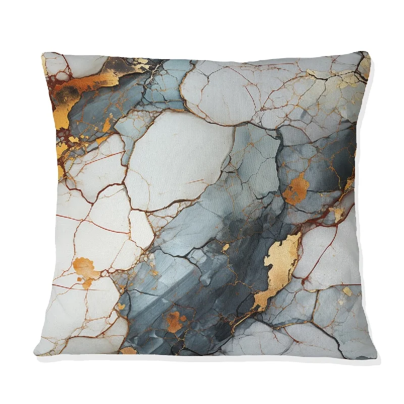 Designart "Grey Industrial Chic Marble Escape I" Marble Printed Throw Pillow