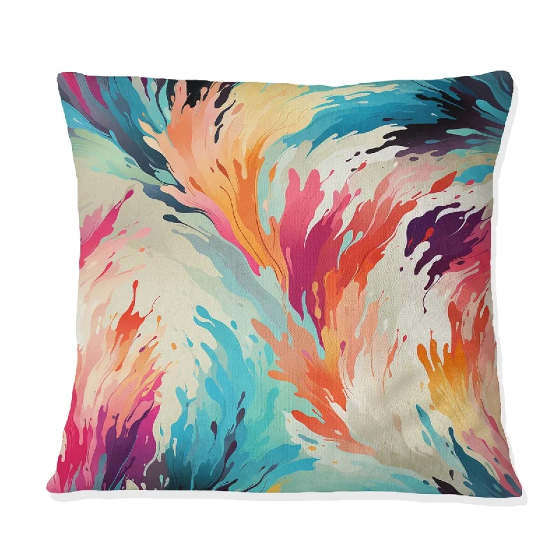 Designart "Ikat Artistry Mosaic Radiance II" Abstract Printed Throw Pillow