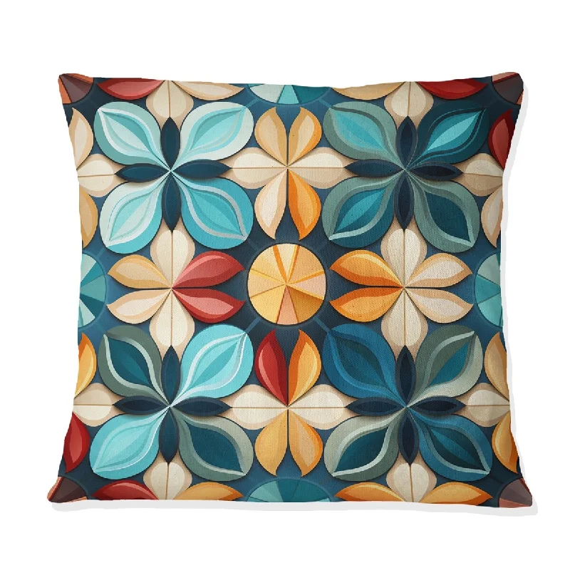 Designart "Inner Harmony Exploration Mediation" Ikat Printed Throw Pillow