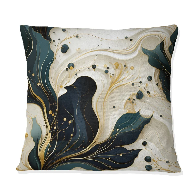 Designart "Liquid Ink Marble Pattern" Marble Printed Throw Pillow