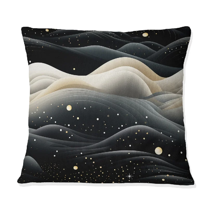 Designart "Lunar Haze Moody Patterns I" Abstract Printed Throw Pillow