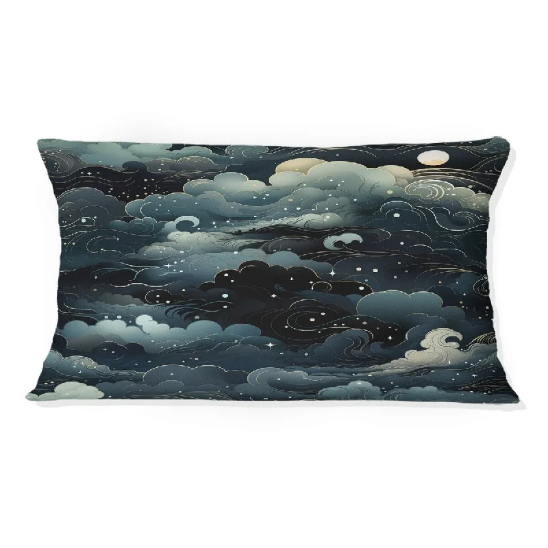 Designart "Lunar Haze Moody Patterns III" Abstract Printed Throw Pillow