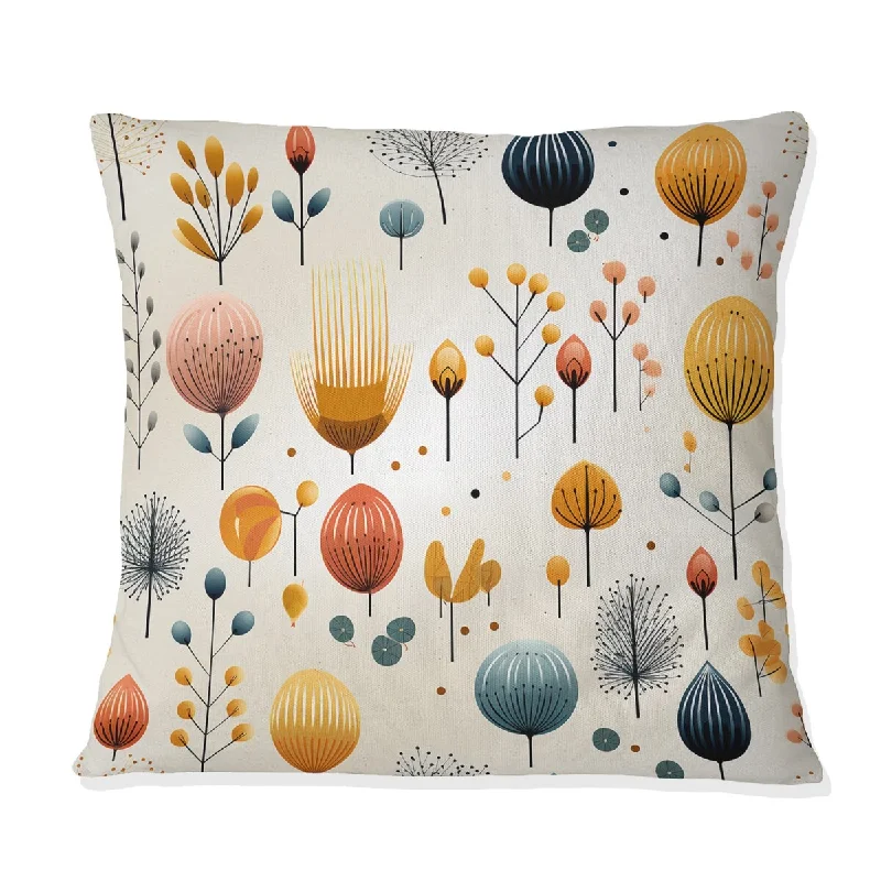 Designart "Mcm Scandinavian Harmony" Midcentury Printed Throw Pillow