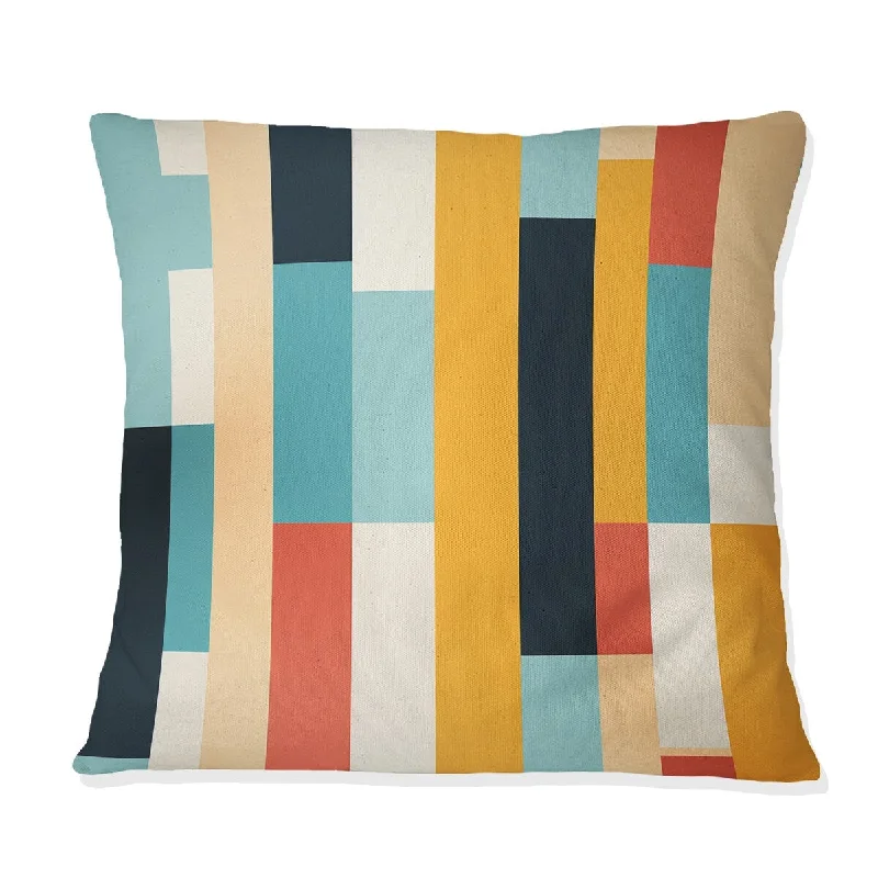 Designart "Midcentury Stripes Revival" Midcentury Printed Throw Pillow