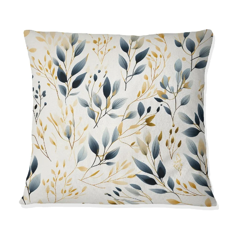 Designart "Minimalist Leaves I" Plants Printed Throw Pillow