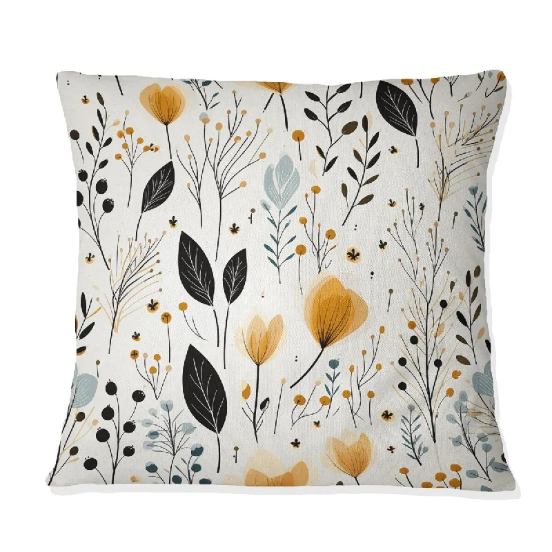 Designart "Minimalist Nature IV" Plants Printed Throw Pillow