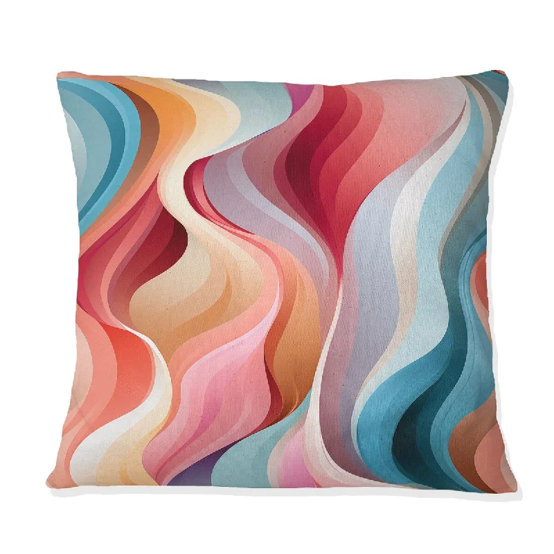 Designart "Modern Whispers" Striped Printed Throw Pillow