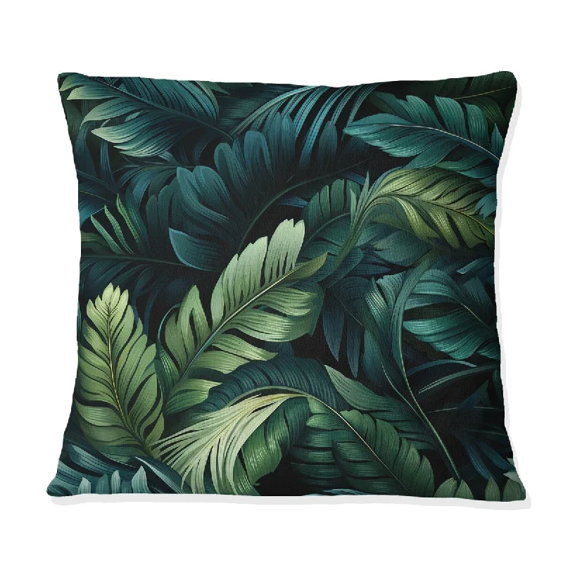 Designart "Moody Tropics Moody Patterns I" Tropical Printed Throw Pillow